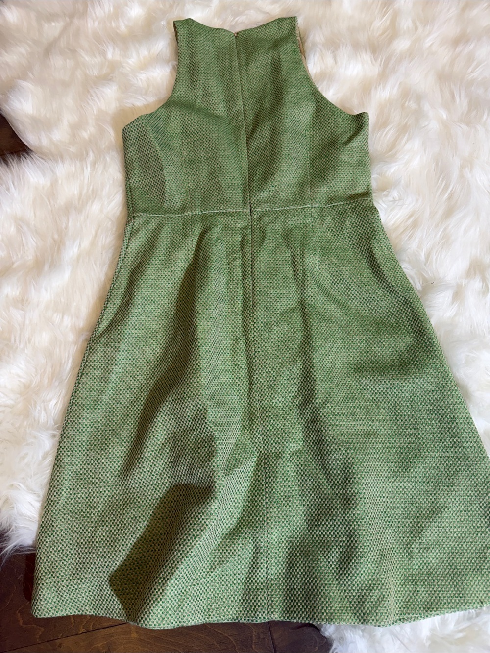 Banana Republic Olive Green Textured Fit-and-Flare Midi Dress - Picture 5 of 7